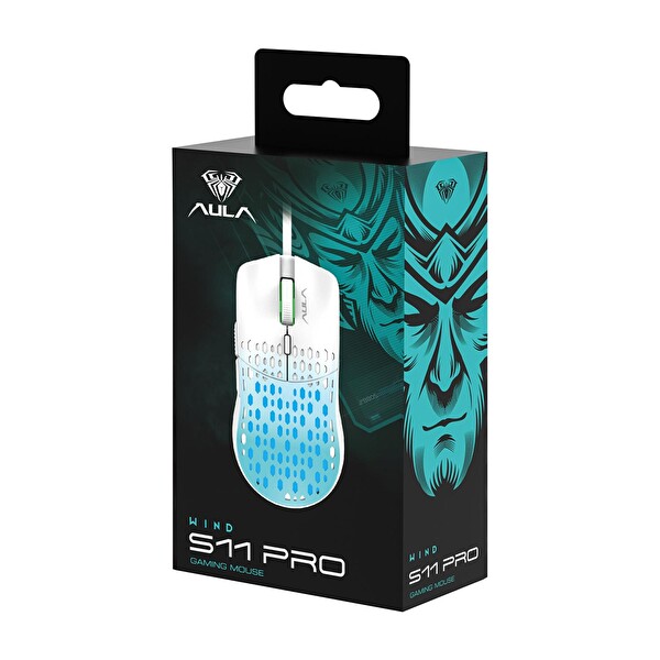 Aula S11 Pro 3600 DPI RGB Optik Gaming Mouse Yeşil