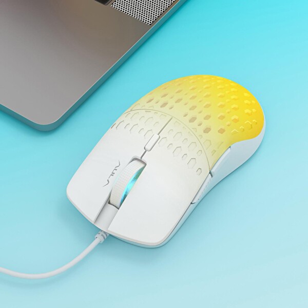 Aula S11 Pro 3600 DPI RGB Optik Gaming Mouse Sarı