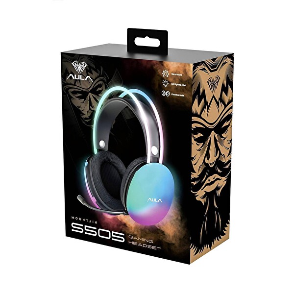 Aula S505 RGB USB Gaming Mikronfonlu Siyah Oyuncu Kulaklığı
