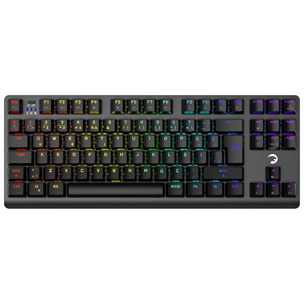 Gamepower Eva 7 60M Mekanik 2.4 GHz Bluetooth 3 Mod Red Switch Türkçe Q 88 Tuş RGB Gaming Klavye