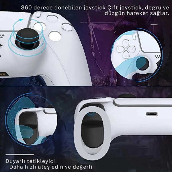 Cosmostech PlayX PS4-PC-Android TV- TV Box Mobil Uyumlu Kablosuz Controller Gamepad Oyun Kolu Army Kamuflaj