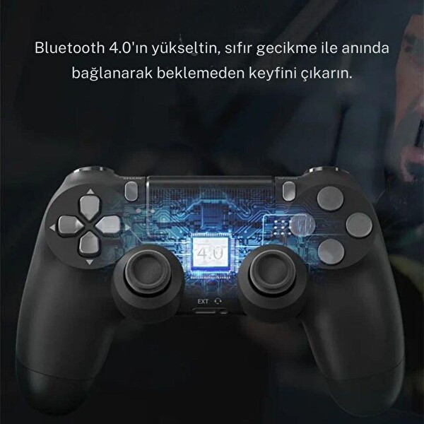 Cosmostech Ps4 ve PC Uyumlu Dualshock 4 Kablosuz Joystick Wireless Oyun Kolu Gamepad Controller Siyah