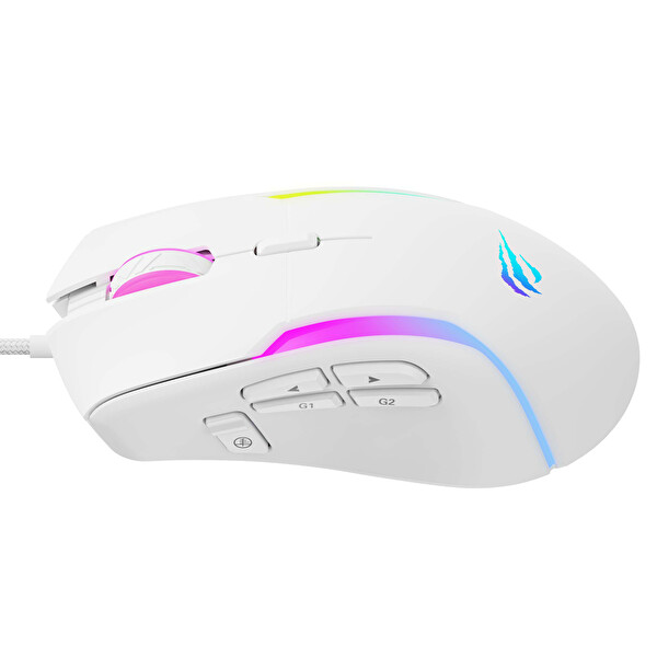 Havit Gamenote MS1033 Rgb Uyumlu 8000 Dpi Ayarlanabilir Makrolu Beyaz Gaming Oyuncu Mouse