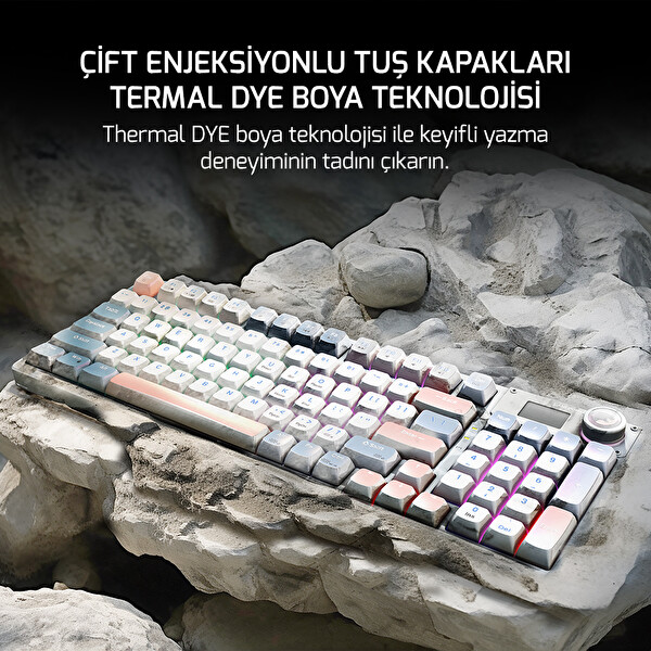 Gamepower Gasket Elite X RGB Wireless Bluetooth Kablolu Mekanik Hot-Swap Yağlı Switch Gasket Gaming Klavye