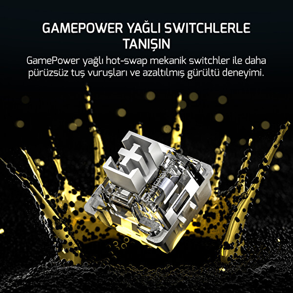 Gamepower Gasket Elite X RGB Wireless Bluetooth Kablolu Mekanik Hot-Swap Yağlı Switch Gasket Gaming Klavye