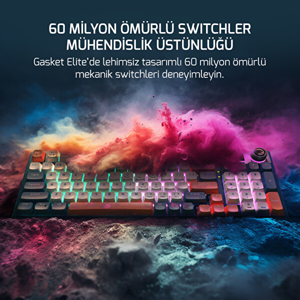 Gamepower Gasket Elite X RGB Wireless Bluetooth Kablolu Mekanik Hot-Swap Yağlı Switch Gasket Gaming Klavye