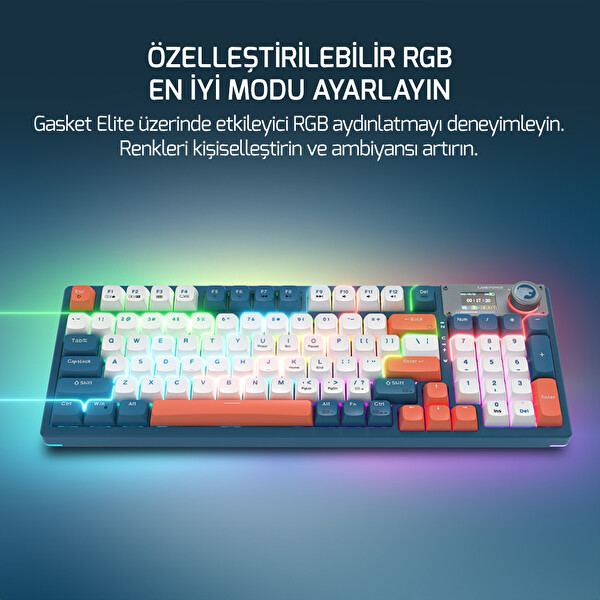 Gamepower Gasket Elite X RGB Wireless Bluetooth Kablolu Mekanik Hot-Swap Yağlı Switch Gasket Gaming Klavye