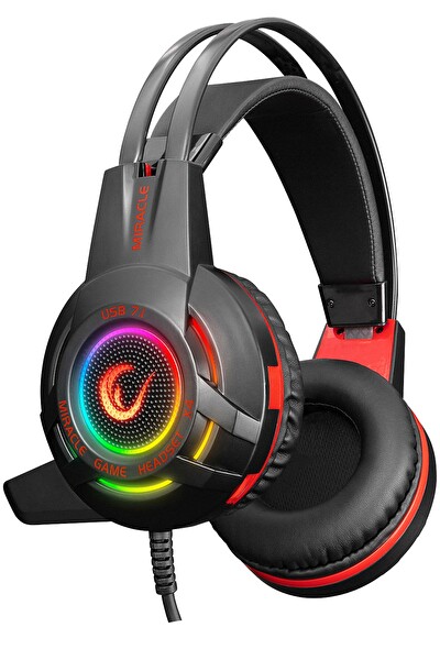 Rampage Miracle-X4 RGB LED 7.1 Mikrofonlu Oyuncu Kulaklığı Siyah