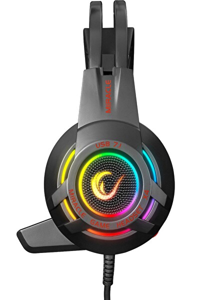 Rampage Miracle-X4 RGB LED 7.1 Mikrofonlu Oyuncu Kulaklığı Siyah