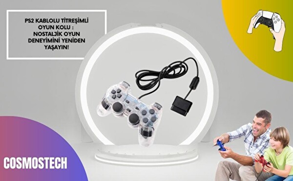 Cosmostech PS2 Controller Oyun Kolu Titreşimli Gamepad Joystick