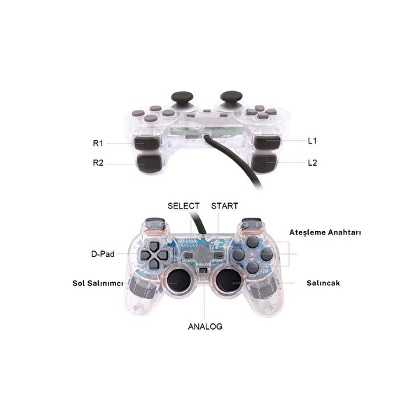 Cosmostech PS2 Controller Oyun Kolu Titreşimli Gamepad Joystick