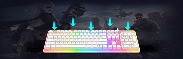 North Paladin Mekanik Hisli Türkçe RGB Beyaz Gaming Oyuncu Klavyesi
