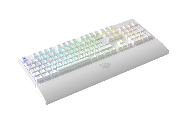 Pusat Rapid Ultra Tam Boyutlu Monster Tactile Red Switch 80 M Tıklama Kablolu Mekanik RGB Oyuncu Klavyesi Beyaz