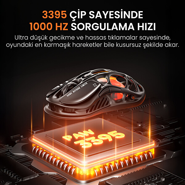 GravaStar Mercury M2 Siyah Kablosuz Gaming Mouse