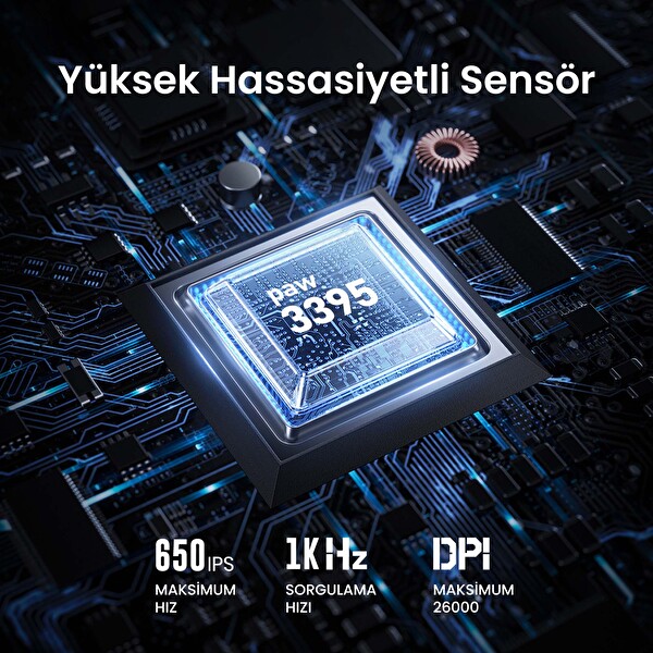 GravaStar Mercury M1 Pro Gri Süper Hafif Kablosuz Gaming Mouse