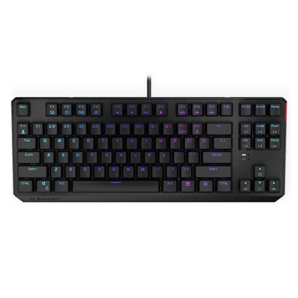 Endorfy Thock TKL Kailh Red Switch RGB Türkçe Mekanik Kablolu Siyah Gaming Klavye EY5A003