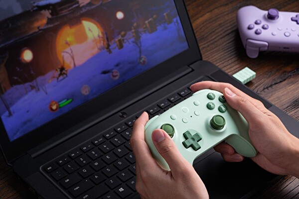 8bitdo Ultimate 2C Kablosuz 2.4G Oyun Kolu PC Android Hall Effect Joystick Pastel Yeşil