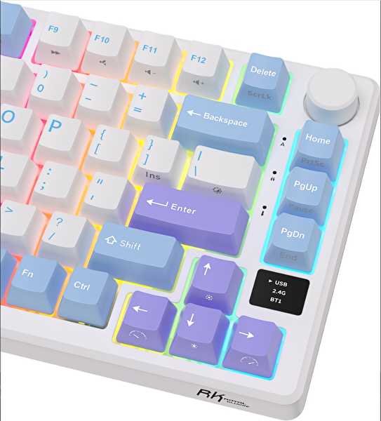 Royal Kludge M75 75% Kablosuz US Gaming Mekanik Klavye Beyaz Mavi