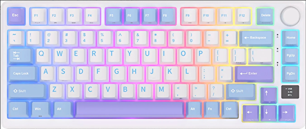 Royal Kludge M75 75% Kablosuz US Gaming Mekanik Klavye Beyaz Mavi