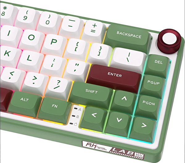 Royal Kludge R65 65% Kablolu US Gaming Klavye Beyaz Yeşil