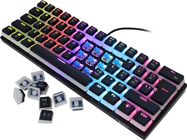 Valkyrie HXSJ L700 Blue Switch 61 Key Full RGB Pudding Keycap Mavi Tuş Mekanik Oyuncu Klavye