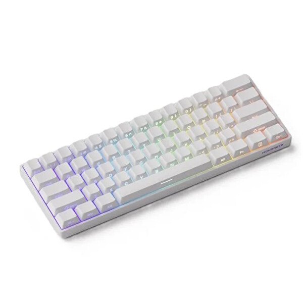 Akko MonsGeek FUN60 Pro Shine-Through White Hall Effect Manyetik Switch ARGB Kablosuz Hotswap Mekanik Gaming Klavye