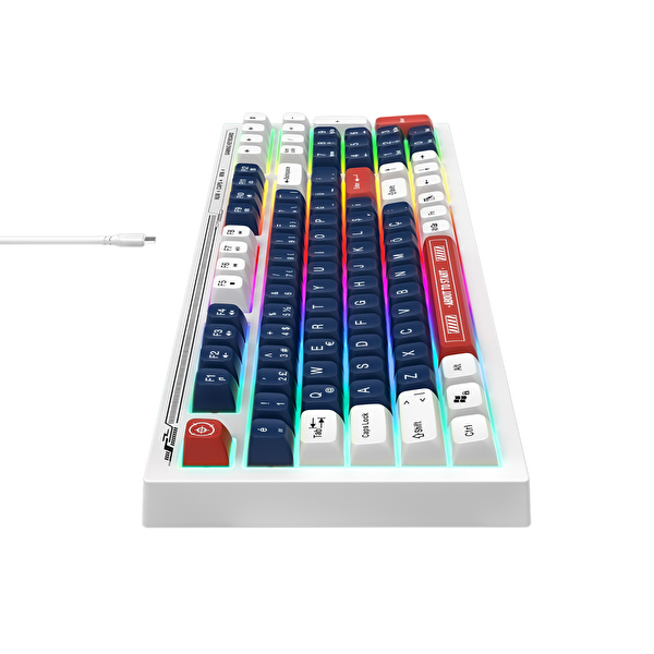 Everest KB-98 Silent Mavi Beyaz Kırmızı Ledli Rainbow Q Membrane Oyuncu Klavyesi