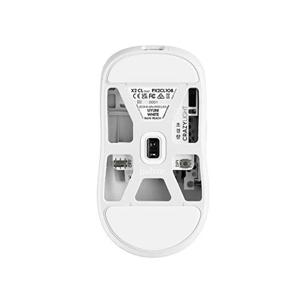 Pulsar X2 CrazyLight 8K Hz XS-1 Sensör Kablosuz Size 1 Mini Simetrik Gaming Mouse Beyaz PX2CL108