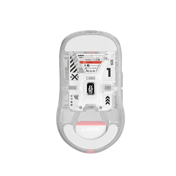 Pulsar X2H Super Clear Edition Kablosuz Size 1 Mini Simetrik Gaming Mouse Beyaz PX2H1CL
