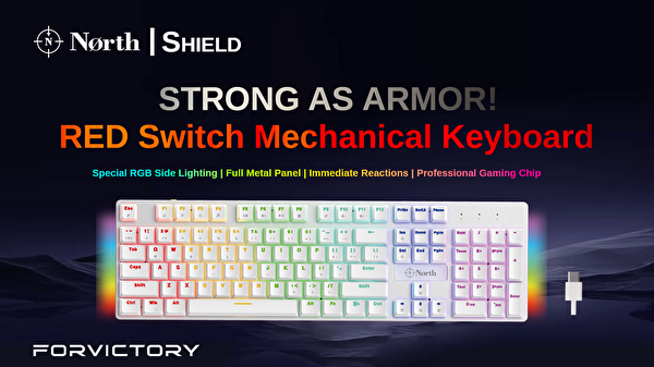 North Shield White Red Switch Türkçe Q Rgb Full Metal Panel Mekanik Beyaz Gaming Klavye