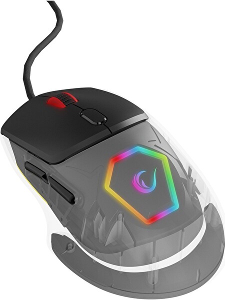 Rampage Hyalo M1 RGB 12000 Dpı Değiştirilebilir 3 Kapaklı Gaming Oyuncu Mouse Siyah