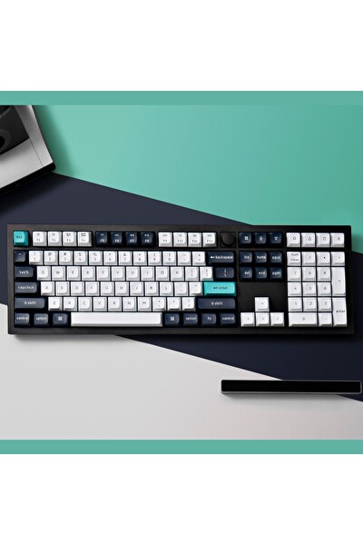 Keychron Q6 Max RGB Full Size Mekanik Red Switch 2.4 GHz Kablosuz İngilizce Beyaz-Lacivert Klavye