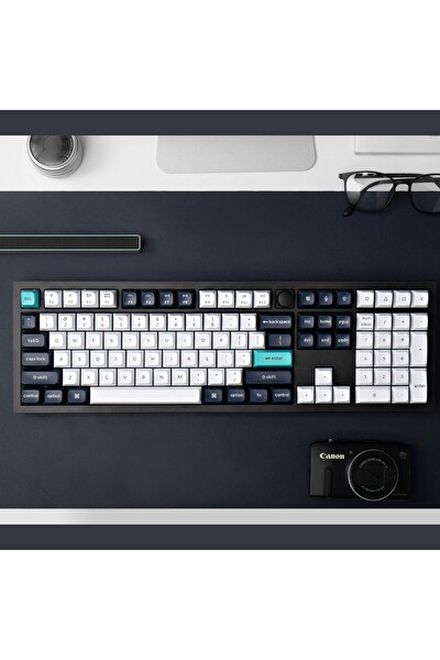Keychron Q6 Max RGB Full Size Mekanik Red Switch 2.4 GHz Kablosuz İngilizce Beyaz-Lacivert Klavye