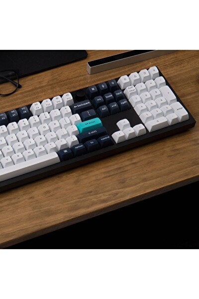 Keychron Q6 Max RGB Full Size Mekanik Red Switch 2.4 GHz Kablosuz İngilizce Beyaz-Lacivert Klavye