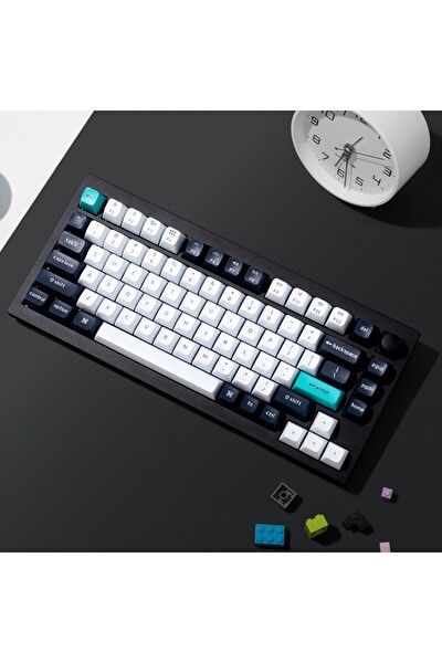 Keychron Q1 Max RGB TKL Mekanik Red Switch 2.4 GHz Kablosuz İngilizce Beyaz-Lacivert Klavye