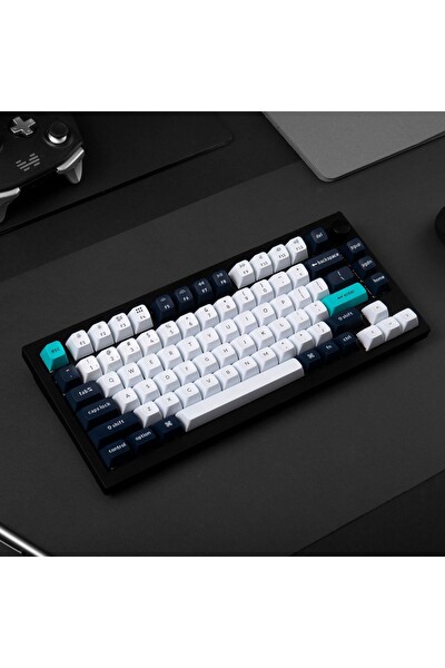 Keychron Q1 Max RGB TKL Mekanik Red Switch 2.4 GHz Kablosuz İngilizce Beyaz-Lacivert Klavye