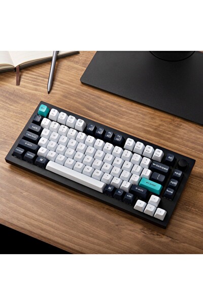 Keychron Q1 Max RGB TKL Mekanik Red Switch 2.4 GHz Kablosuz İngilizce Beyaz-Lacivert Klavye