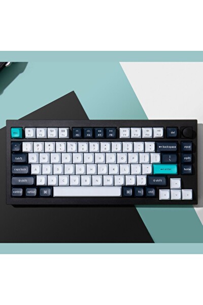 Keychron Q1 Max RGB TKL Mekanik Red Switch 2.4 GHz Kablosuz İngilizce Beyaz-Lacivert Klavye
