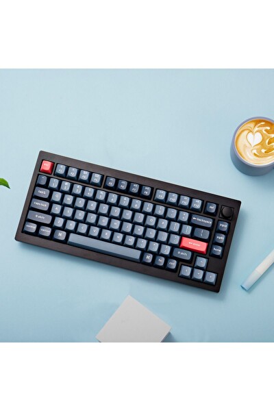 Keychron V1 Max RGB TKL Mekanik Red Switch 2.4 GHz Kablosuz İngilizce Siyah Klavye