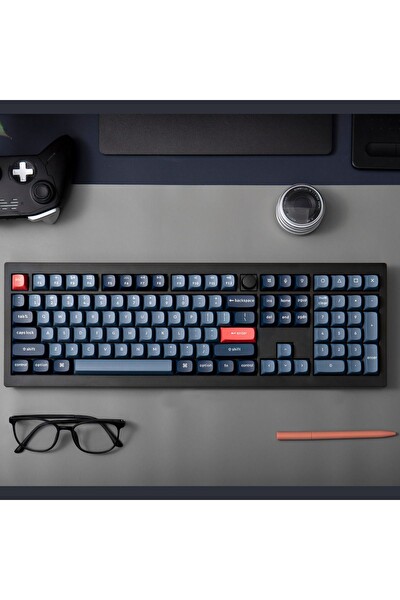 Keychron V6 Max RGB Full Size Mekanik Red Switch 2.4 GHz Kablosuz İngilizce Siyah Klavye
