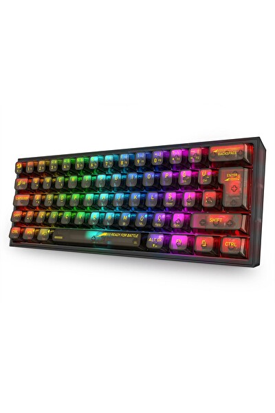Redragon K617 RGB Fizz Şeffaf Siyah Kablolu Mekanik 61 Tuşlu Türkçe Oyuncu Klavyesi
