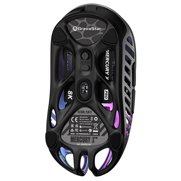 GravaStar Mercury XPro RGB 32K DPI 8K Dongle Kablosuz Optik Programlanabilir 5 Tuşlu Uzay Gri Gaming Mouse