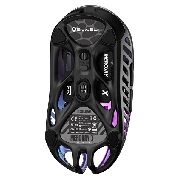 GravaStar Mercury X RGB 32K DPI Kablosuz Magnezyum Alaşımlı Programlanabilir 5 Tuşlu Siyah Optik Gaming Mouse