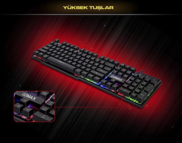 Gomax K2 RGB LED Işıklı Oyuncu Klavyesi