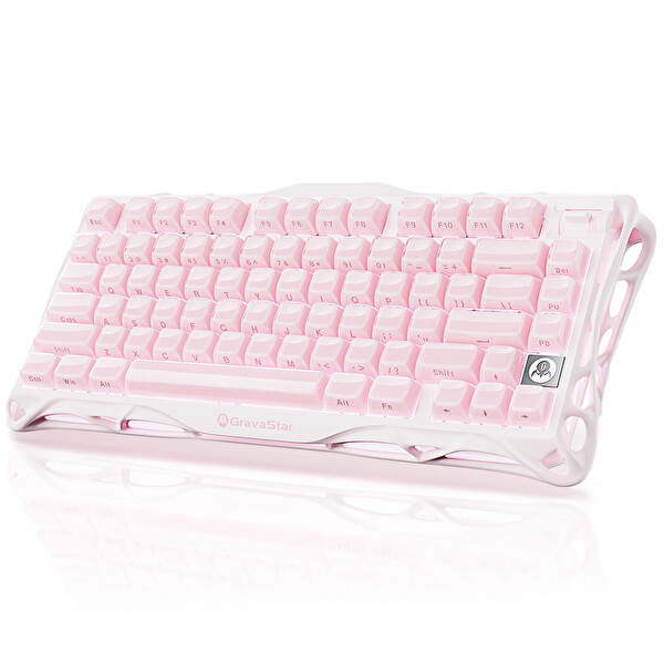 GravaStar Mercury K1 RGB Kablosuz Mekanik Gaming Klavye, Alüminyum Çerçeveli, İngilizce Q, Special Edition, Pembe