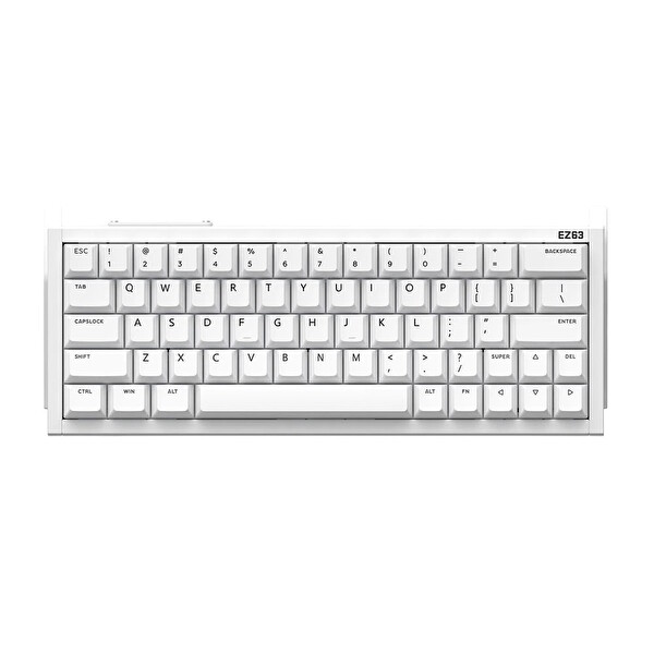 iQunix EZ63 White Hall Effect Magnetic Jade Pro Manyetik Switch RGB Hotswap Mekanik Gaming Klavye