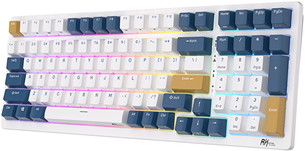 Royal Kludge RK98 RGB Kablosuz US Gaming Klavye Beyaz Mavi