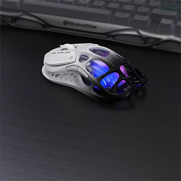 GravaStar Mercury K1+M1 Pro Kablosuz RGB Işıklı Mekanik Q Special Edition Pembe Gaming Klavye ve Optik Mouse Seti