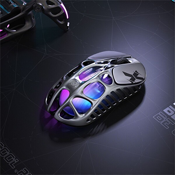 GravaStar Mercury K1 Pro+X Kablosuz RGB Işıklı Mekanik Q Special Edition Cyberpunk Gaming Klavye ve Optik Mouse Seti