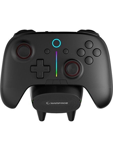 Rampage Hydra Pro Siyah BT - 2.4 GHz Şarj İstasyonlu PC Gamepad RGB Joypad
